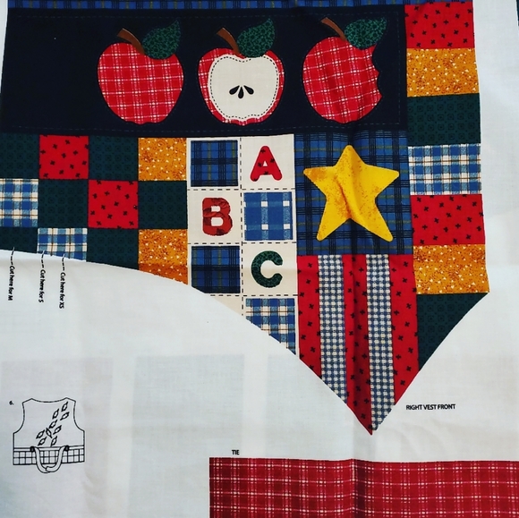 Adult back to school vest fabric panel - Picture 3 of 7